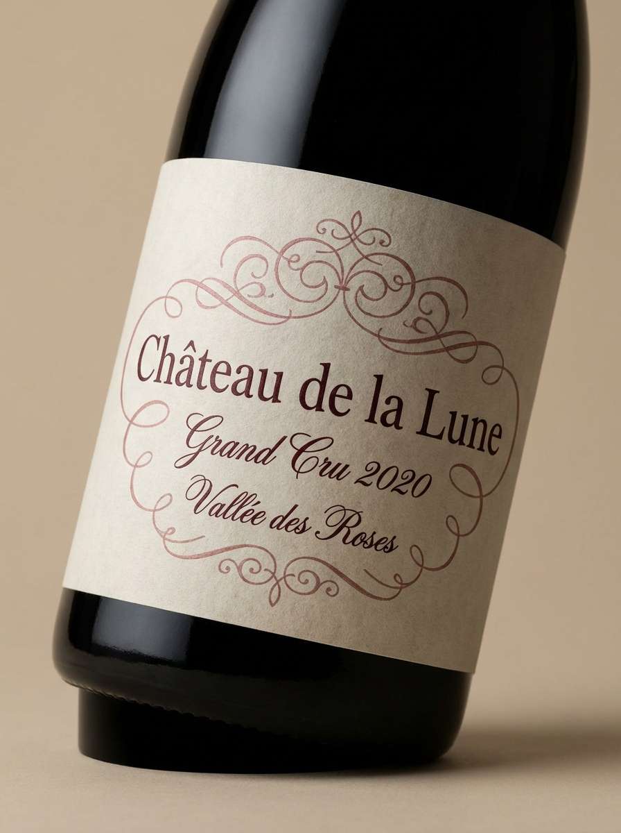 antique rose wine label