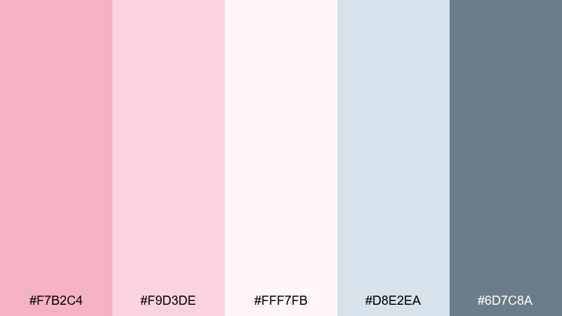 pink porcelain color palette with hex codes