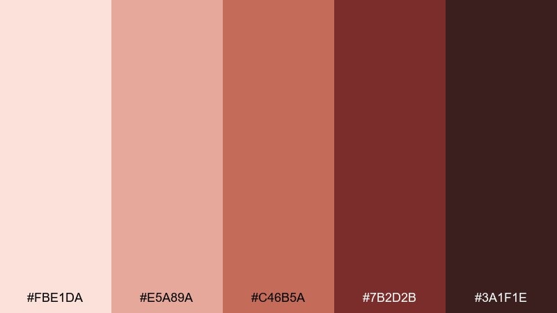 pink terracotta pink maroon color palette with hex codes