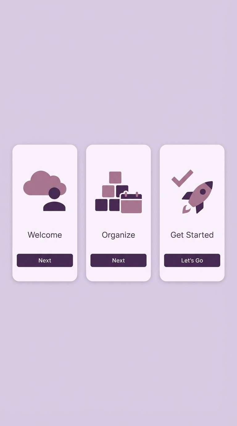 soft plum onboarding ui