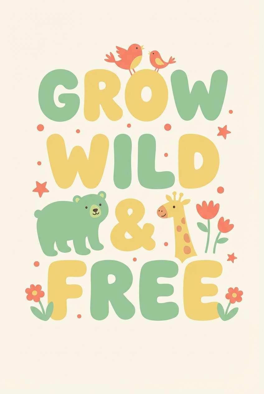 nursery poster in soft greens