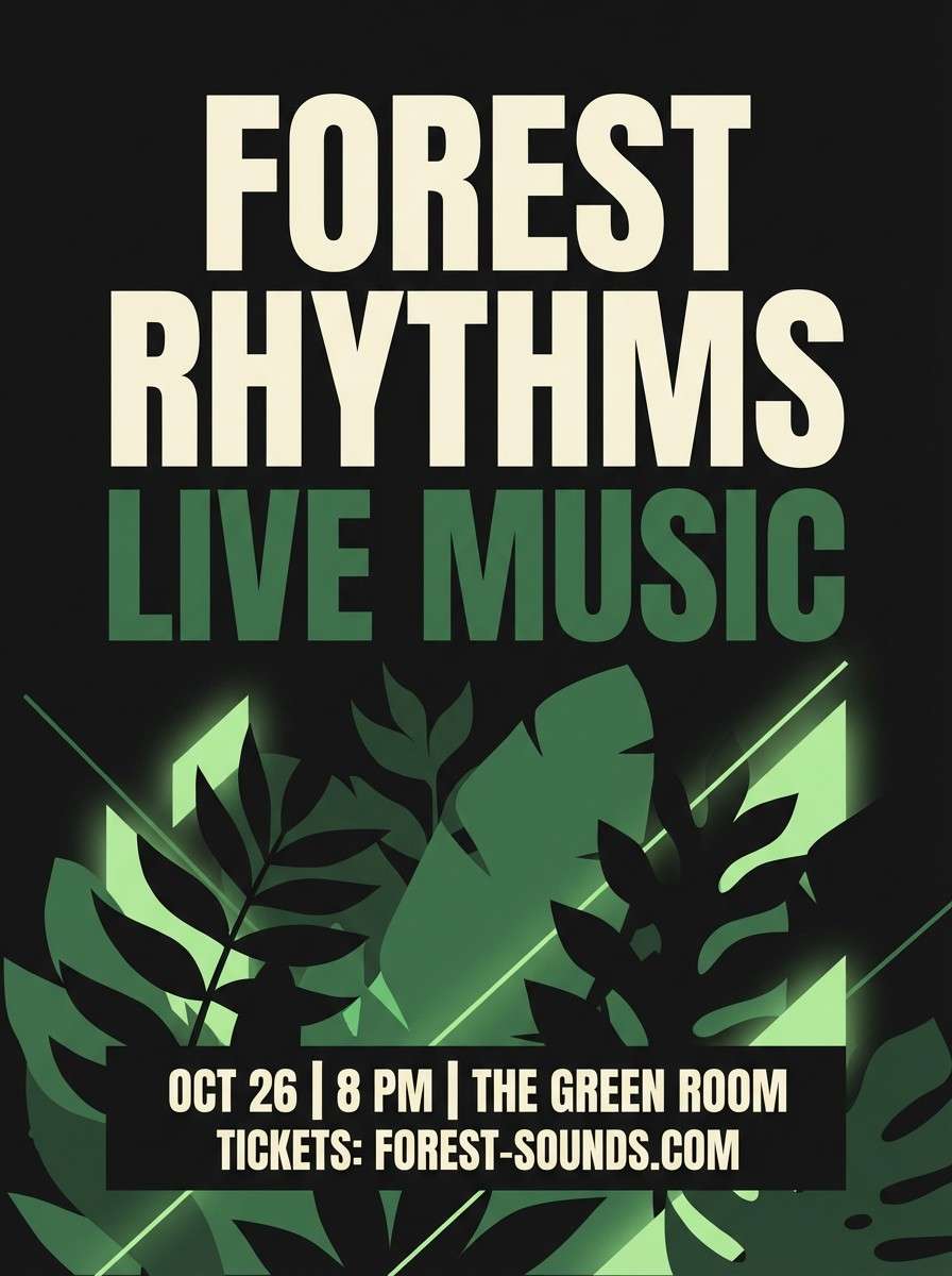 dark green music poster