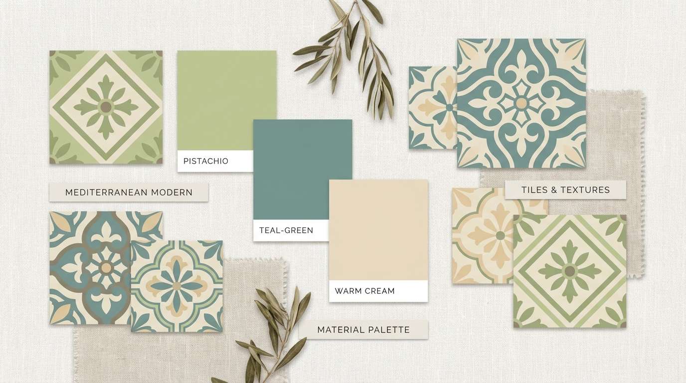 coastal green interior moodboard