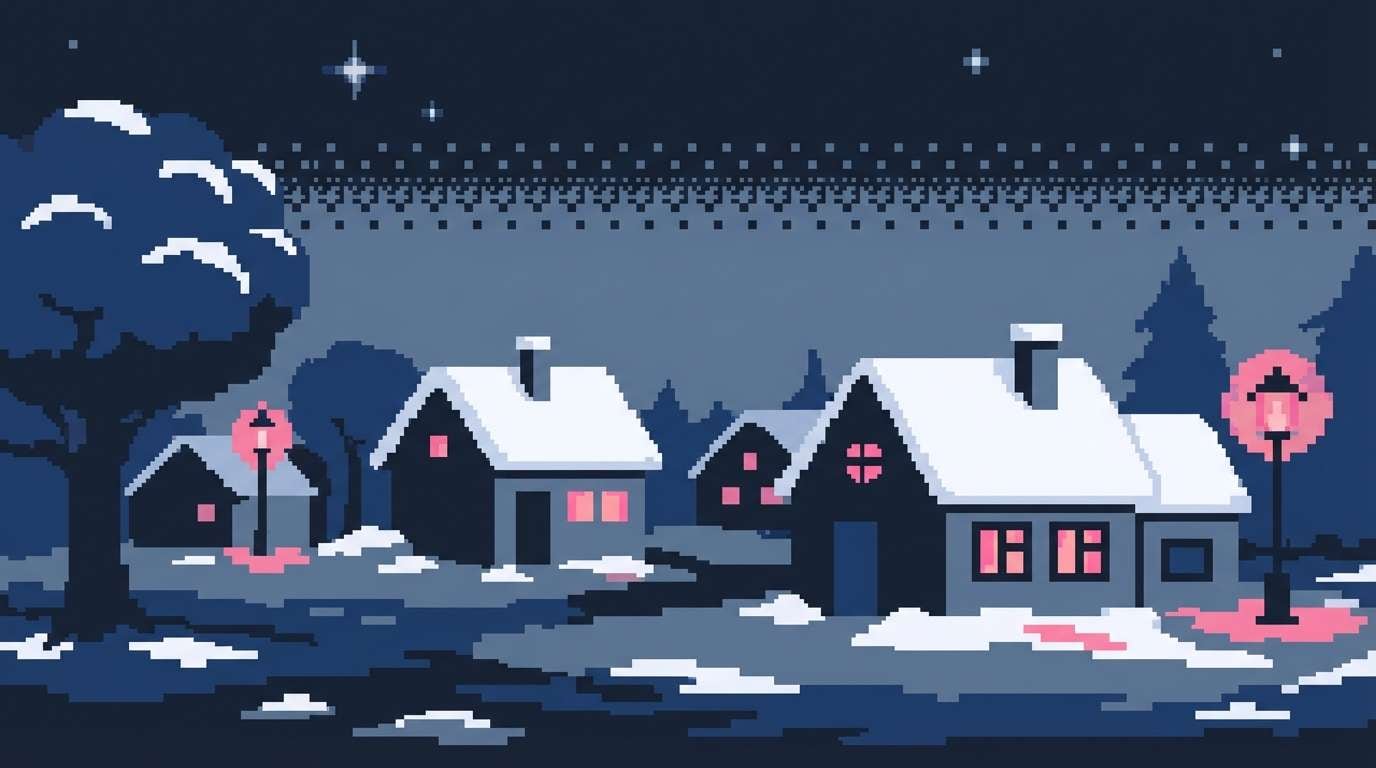 winter town night