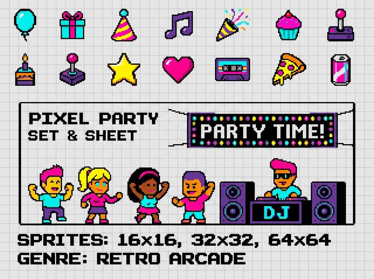 pixel art icon set