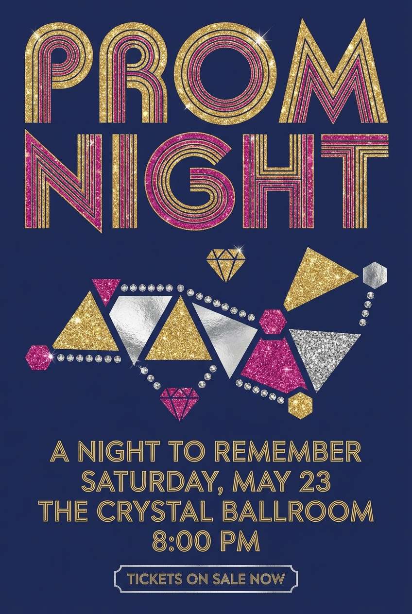 pixel prom night poster