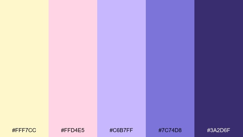 pixie dust fairy tale color palette with hex codes