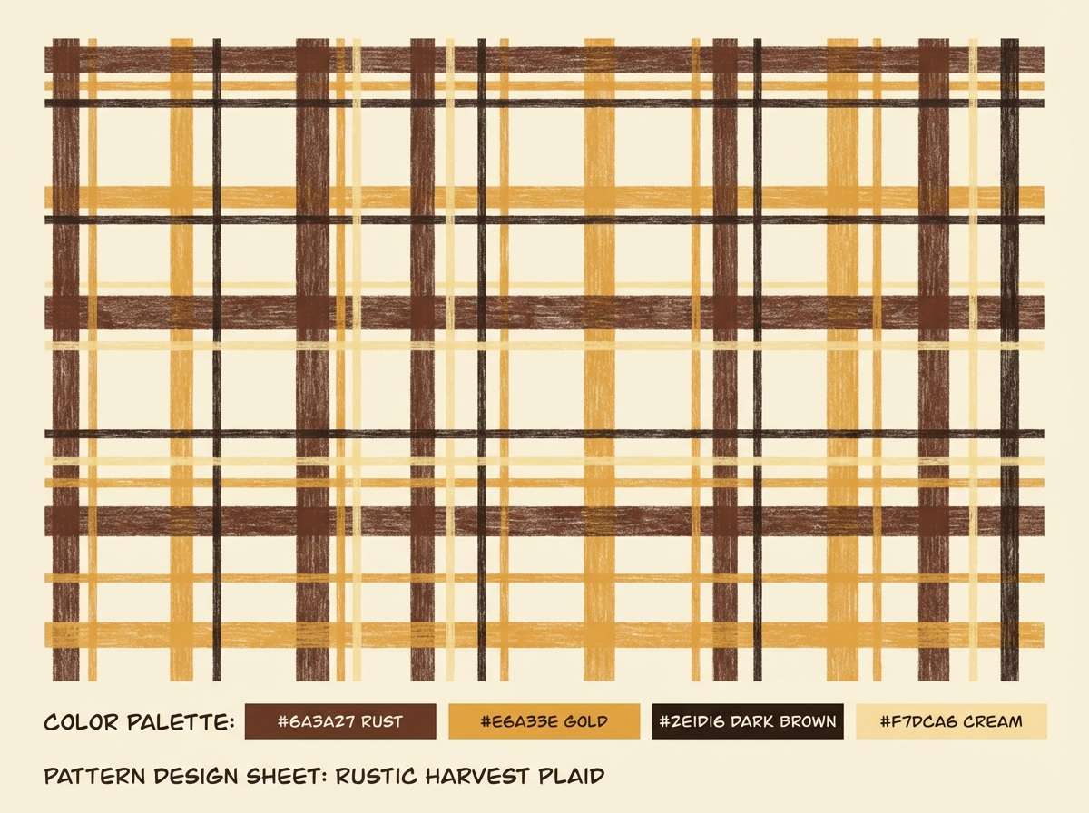 autumn plaid pattern sheet