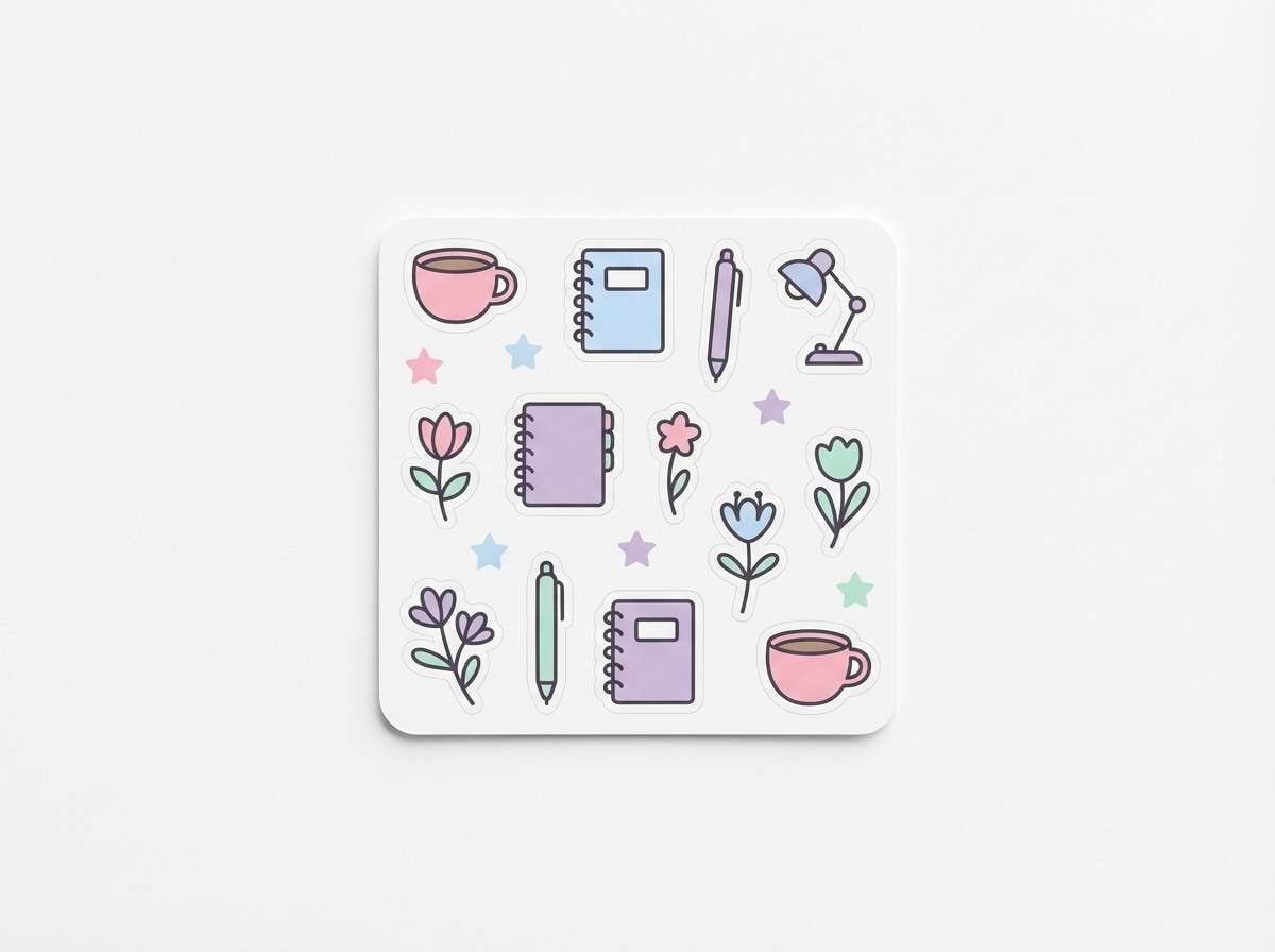 pastel planner sticker sheet