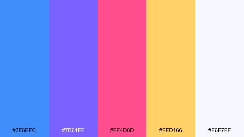 playful candy blue azure color palette with hex codes