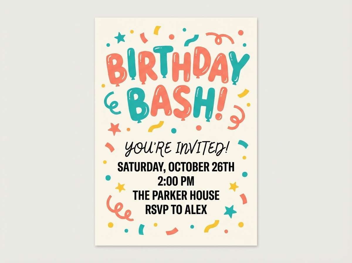 playful party invitation