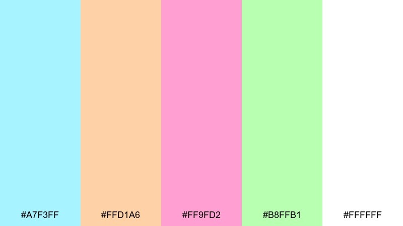 playroom pop bubbles color palette with hex codes