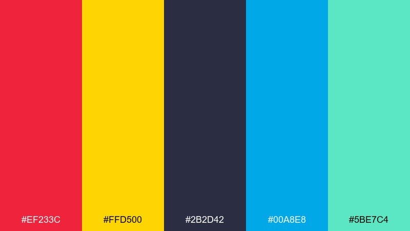 playroom primary color palette with hex codes