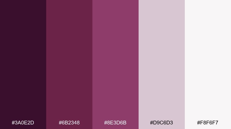 plum and pearl violet purple color palette with hex codes