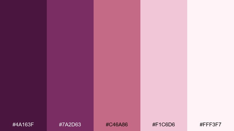 plum blush romance color palette with hex codes