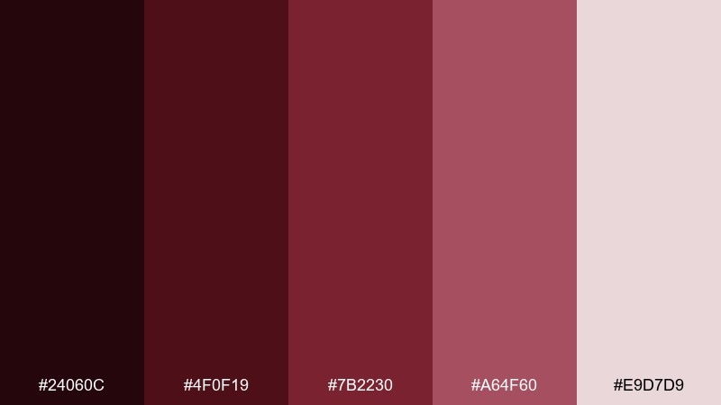 plum cellar dark red wine color palette with hex codes
