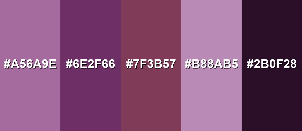 shades and variations of plum-color