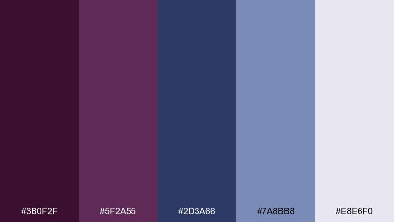 plum denim street color palette with hex codes