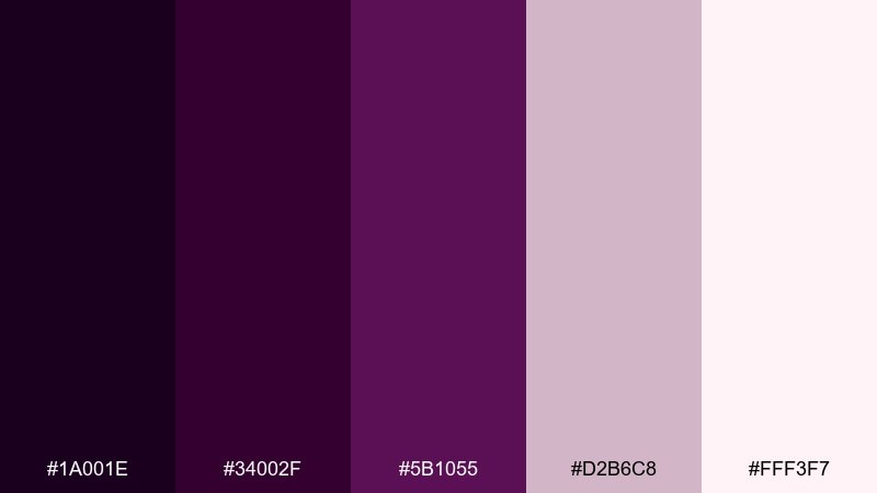 plum eclipse dark violet color palette with hex codes