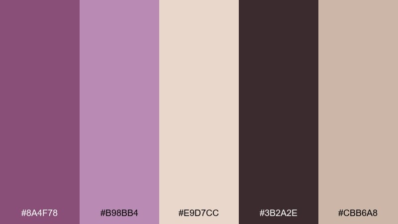 plum espresso contrast color palette with hex codes