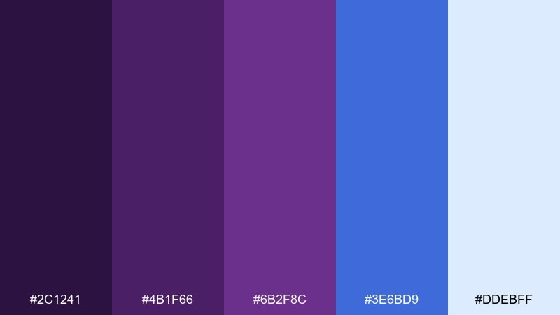plum glacier color palette with hex codes