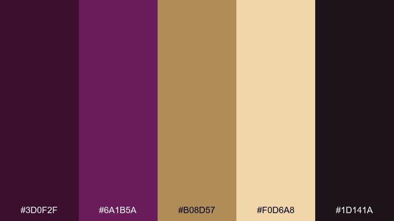 plum gold regency color palette with hex codes