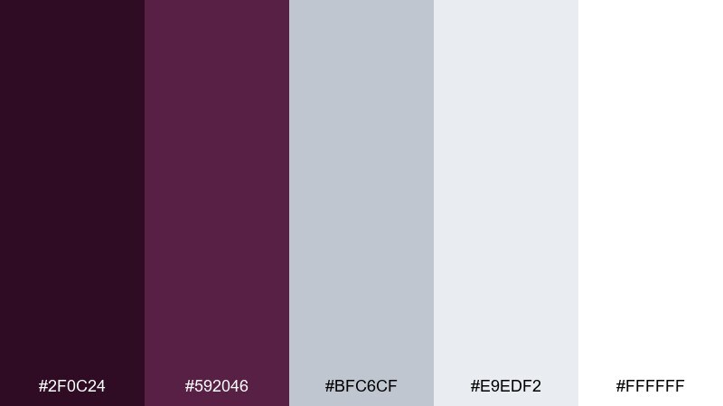 plum ice gray tech color palette with hex codes