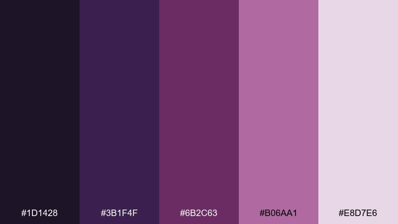 plum ink iris color palette with hex codes