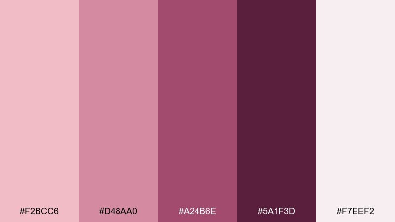 plum kiss evening tea rose color palette with hex codes