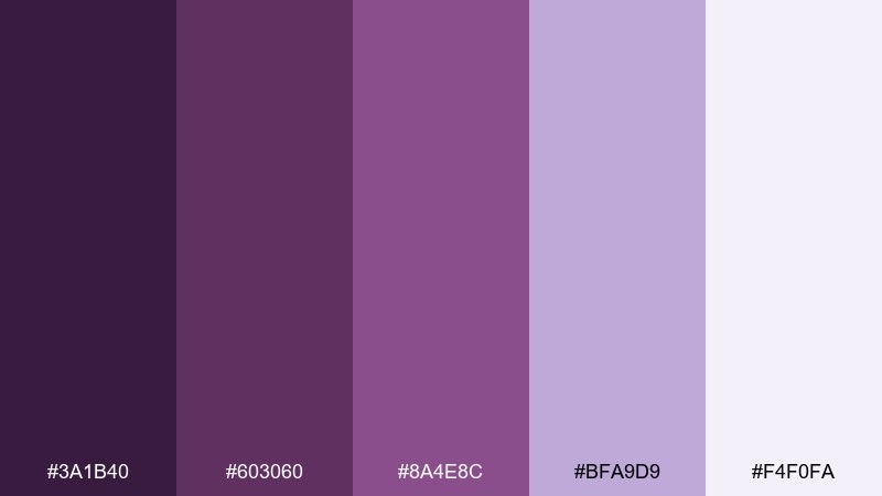 plum lavender calm purple plum color palette with hex codes