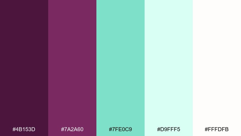 plum mint sorbet color palette with hex codes