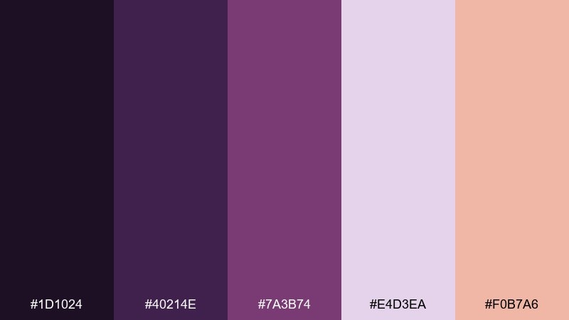 plum notebook portfolio color palette with hex codes