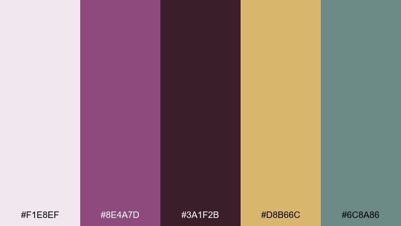 plum parlor grandmillennial color palette with hex codes