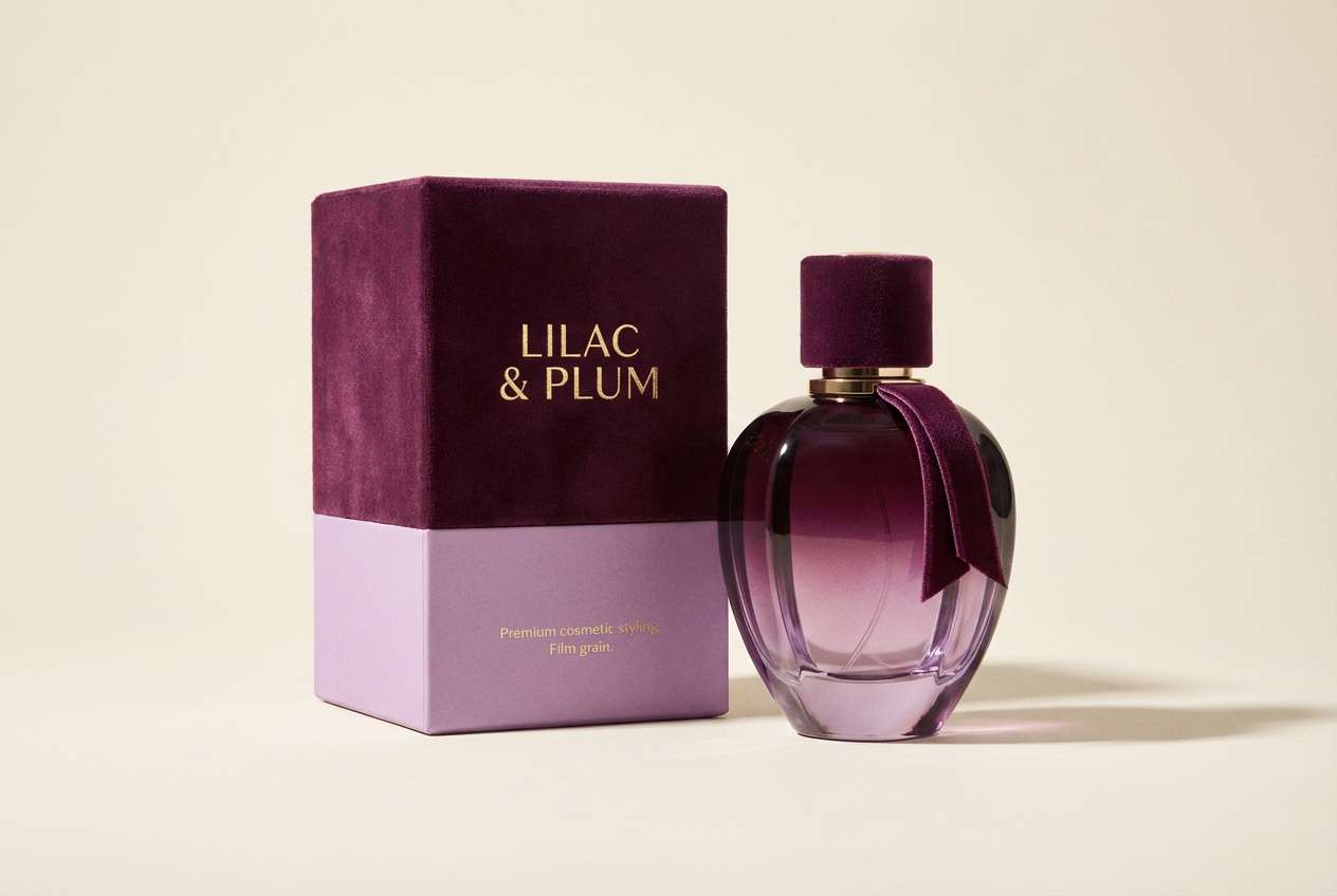 perfume packaging studio shot