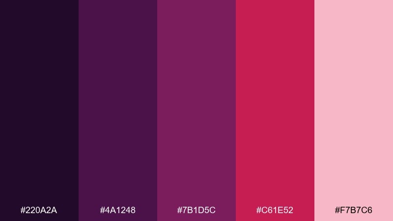 plum punch color palette with hex codes