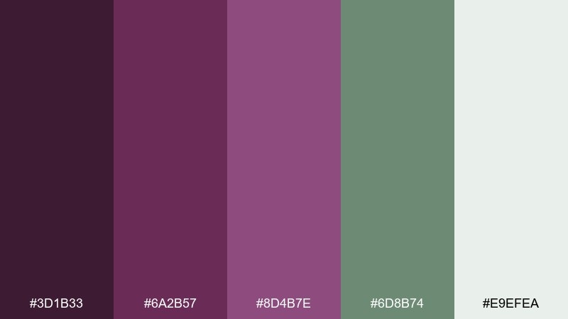 plum sage balance purple plum color palette with hex codes