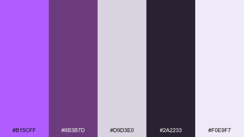 plum smoke heliotrope color palette with hex codes