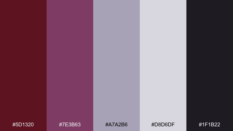 plum smoke color palette with hex codes