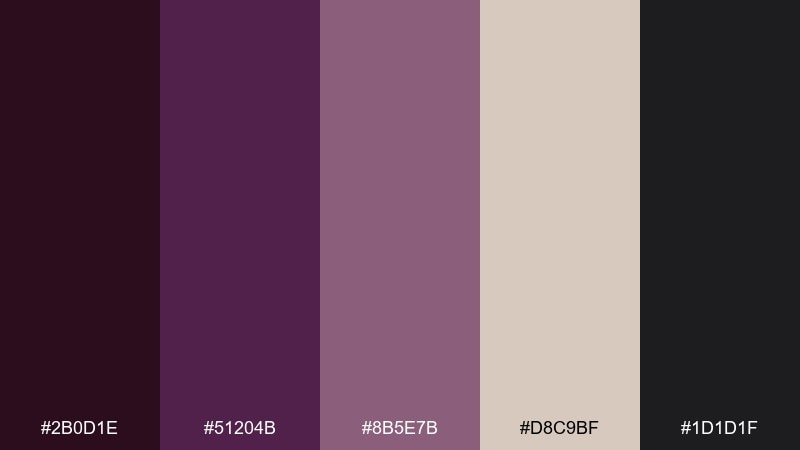 plum smoke ui purple wine color palette with hex codes