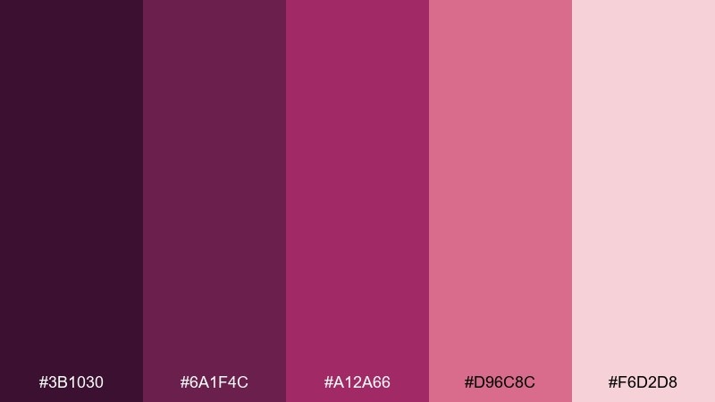 plum sunset gradient purple plum color palette with hex codes