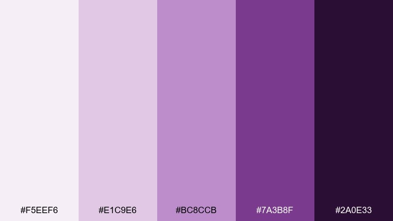 plum velvet monochrome color palette with hex codes