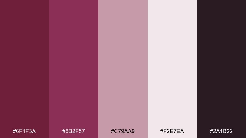 plum velvet mulberry color palette with hex codes