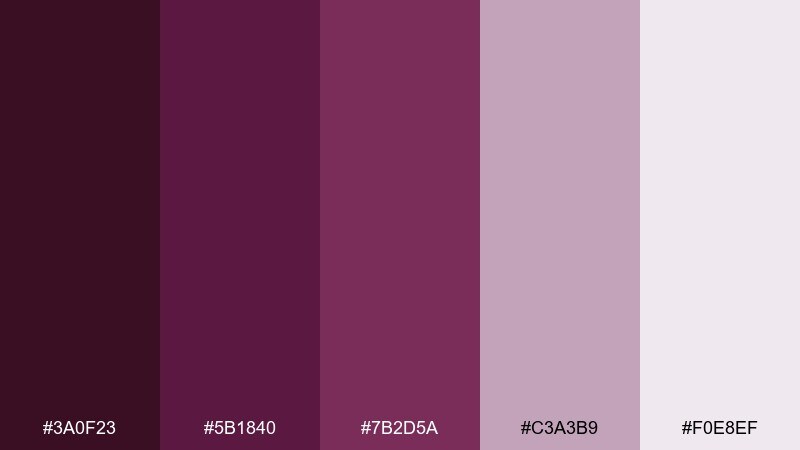 plum velvet night red burgundy color palette with hex codes