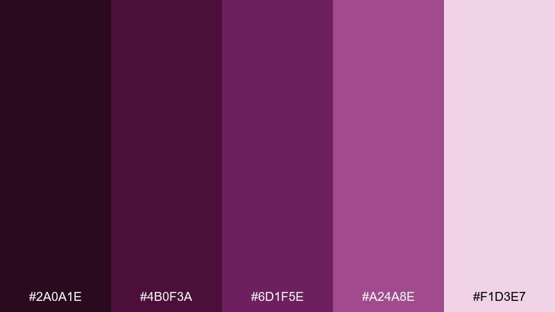 plum velvet violet color palette with hex codes