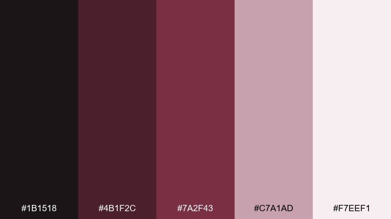 poets burgundy library color palette with hex codes