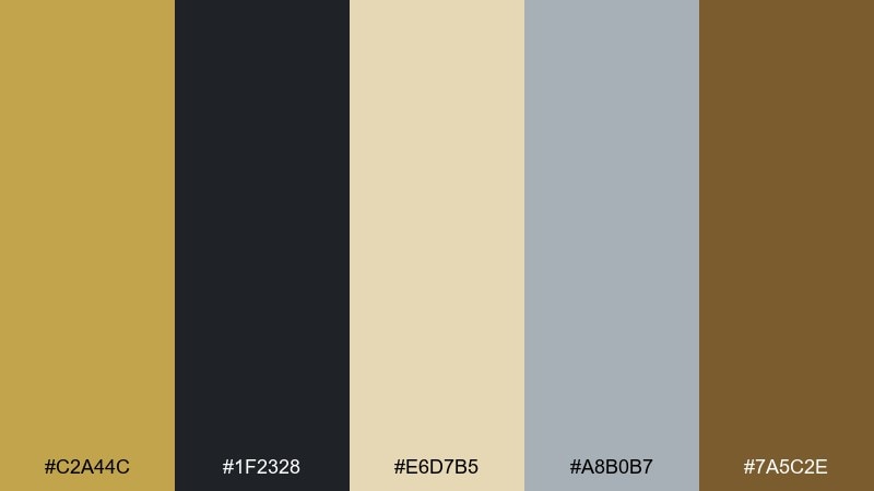 polished fixture brass color palette with hex codes