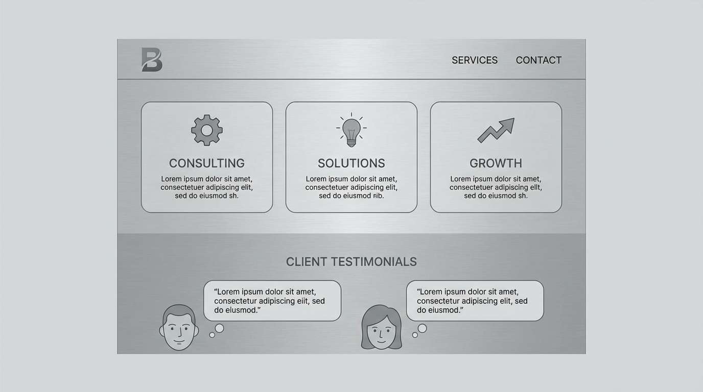 service website in slate grays