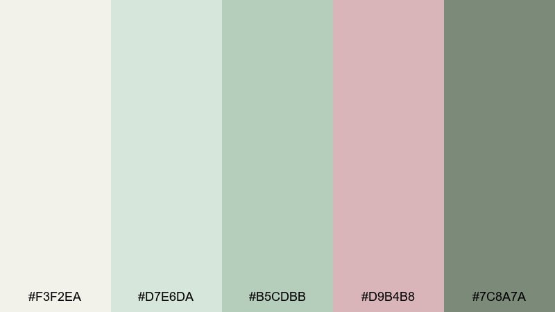 pond lily pastels cottagecore color palette with hex codes