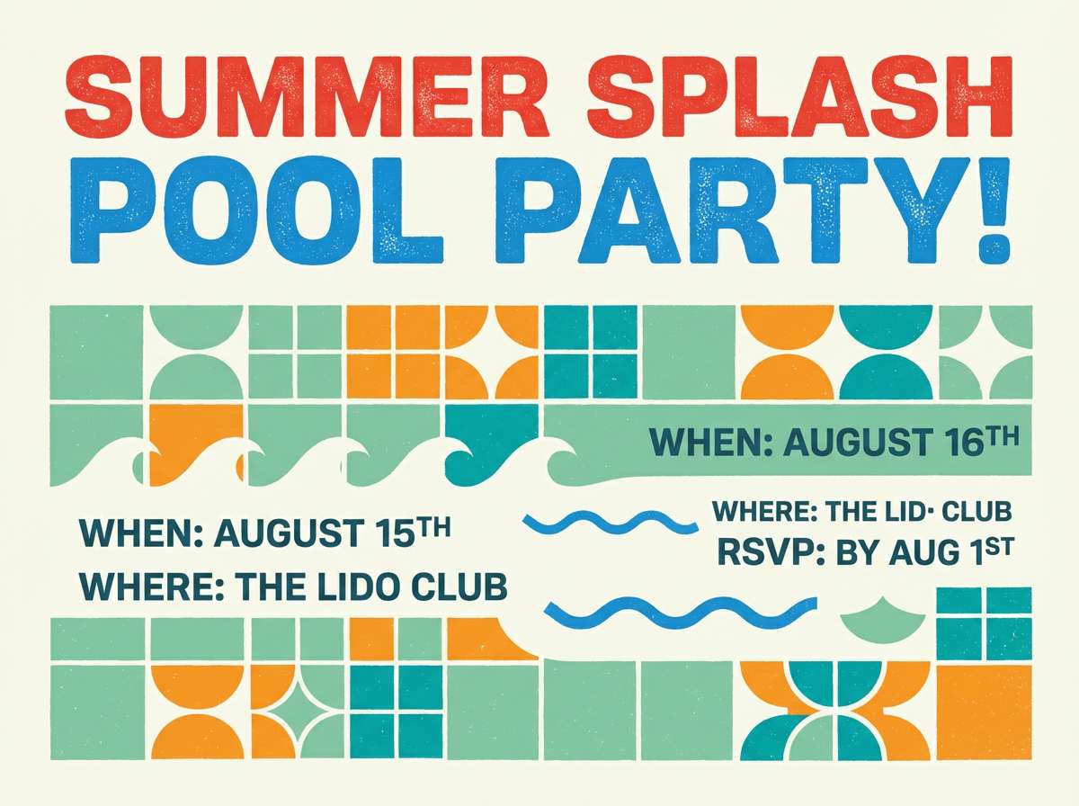 pool party invitation