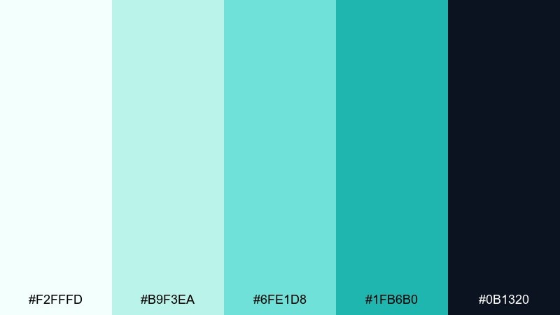 pool tile contrast green light blue color palette with hex codes